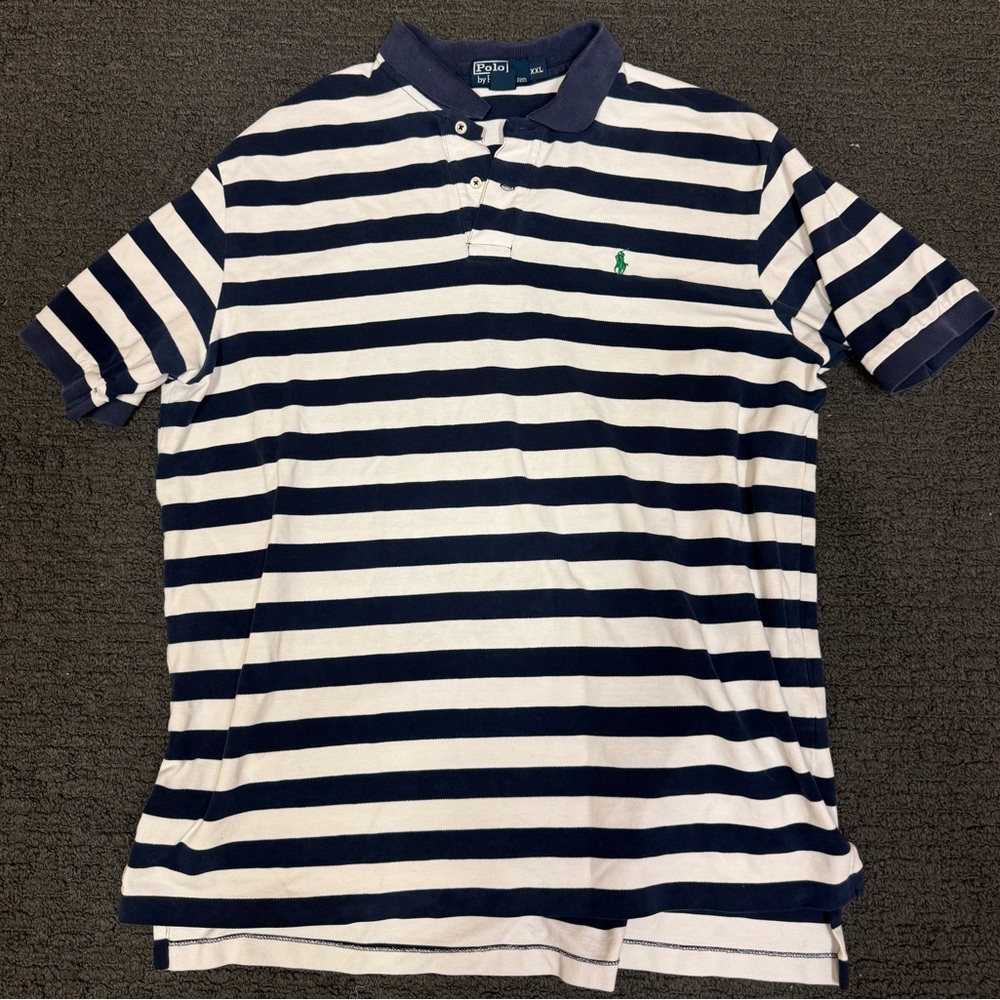 Ralph Lauren Navy and White Striped Polo